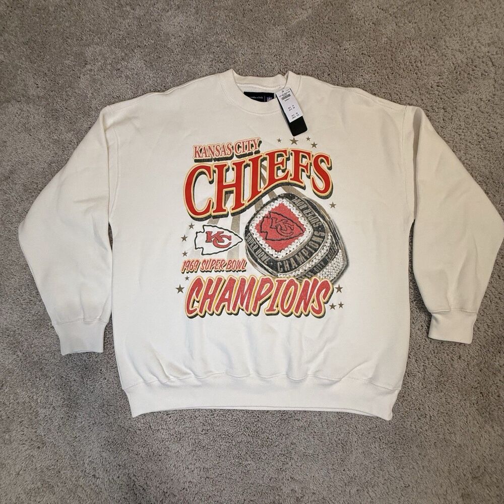 NWT Abercrombie & Fitch NFL Kansas City Chiefs Sweatshirt Oversize Size XL Tall